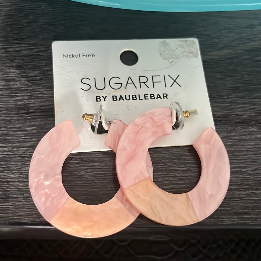 pink hoop earrings